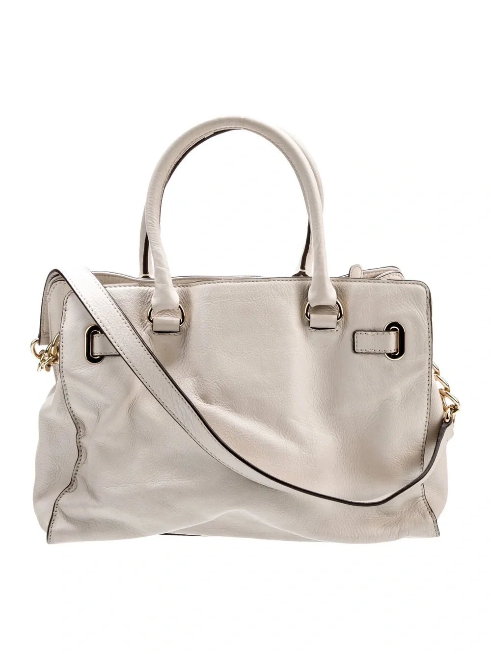 MICHAEL KORS $358 • 2014 Hamilton Satchel • Cream Saffiano Leather Satchel Tote